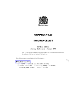 Insurance Act - Financial Services Commission Montserrat