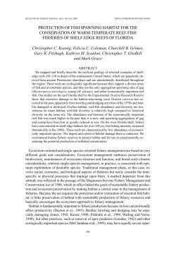 PROTECTION OF FISH SPAWNING HABITAT FOR THE