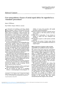 Editorial Comment Can transcatheter closure of atrial septal defect