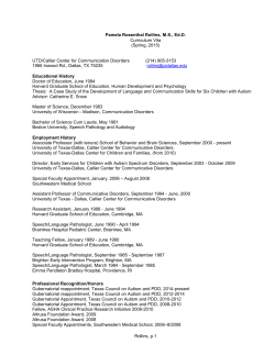 Curriculum Vitae - The University of Texas at Dallas
