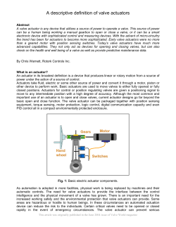 A descriptive definition of valve actuators