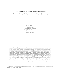 Politics of Reconstruction - Western Political Science Association