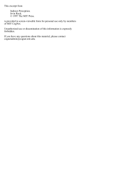 Indirect Perception: Chap1 - The Concept of Indirect Perception