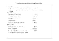Grade IX Term 1 (2016-17) All Subjects Blue print
