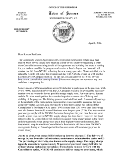 Letter from Supervisor Rick Morrissey dated 4.8.16