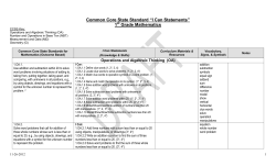 Common Core State Standard &ldquo;I Can Statements&rdquo; 1 Grade