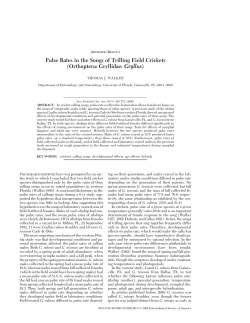 Pulse Rates in the Songs of Trilling Field Crickets
