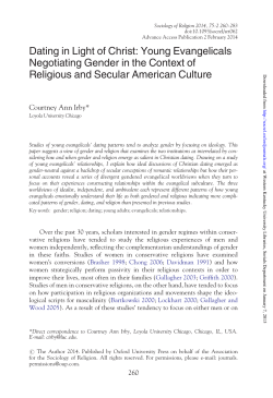 Dating in Light of Christ: Young Evangelicals Negotiating Gender in