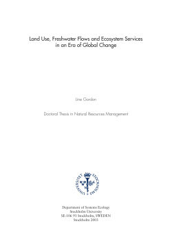 Land Use, Freshwater Flows and Ecosystem Services in an Era of