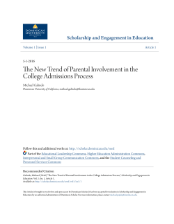 The New Trend of Parental Involvement in the College Admissions