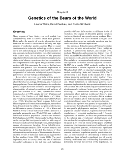 Genetics of the Bears of the World