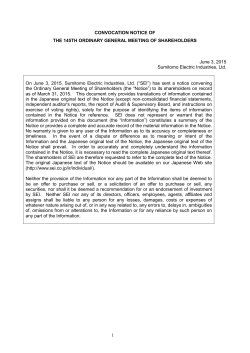 1 CONVOCATION NOTICE OF THE 145TH ORDINARY GENERAL