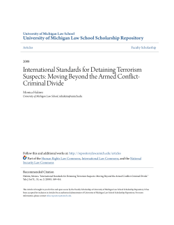 International Standards for Detaining Terrorism Suspects: Moving