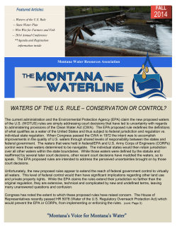 MWRA Fall 2014 Newsletter - Montana Water Resources Association