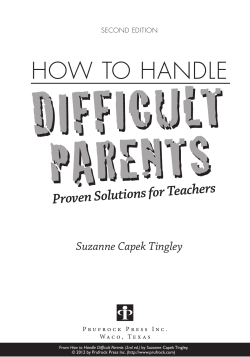 how to handle - Prufrock Press