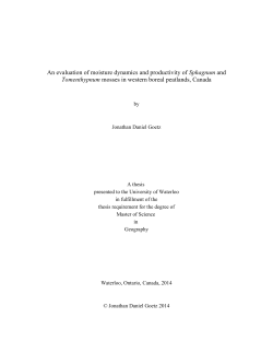 An evaluation of moisture dynamics and productivity of