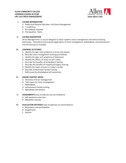 ALLEN COMMUNITY COLLEGE COMMON COURSE OUTLINE