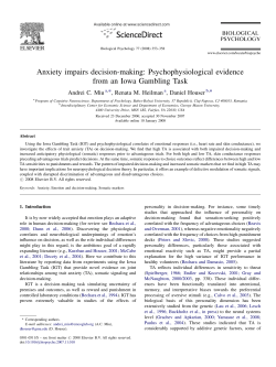 11. Anxiety impairs decision
