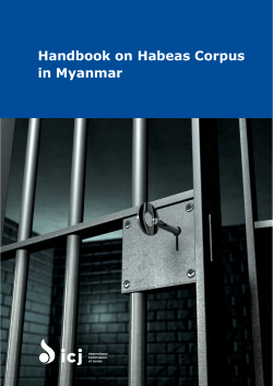Handbook on Habeas Corpus in Myanmar