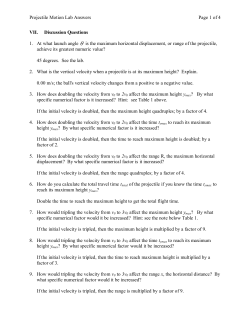 Projectile Motion Lab Answers