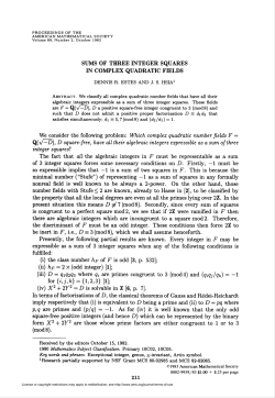 sums of three integer squares - American Mathematical Society