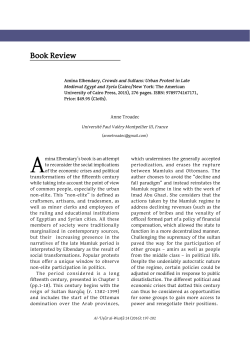 Urban Protest in Late Medieval Egypt and Syria