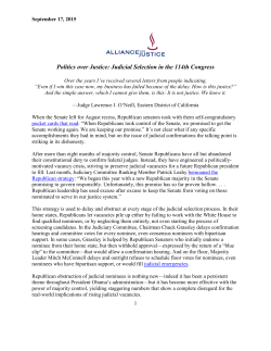 Politics over Justice: Judicial Selection in the 114th Congress