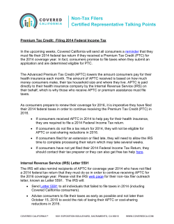 Non-Tax Filers Certified Representative Talking Points