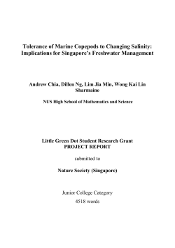 Tolerance of Marine Copepods to Changing Salinity: Implications for
