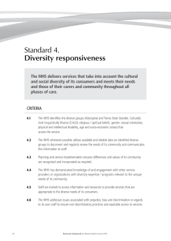Standard 4. Diversity responsiveness