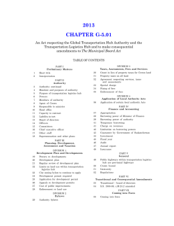 Chapter G-5.01 - Queen`s Printer