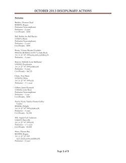 OCTOBER 2013 DISCIPLINARY ACTIONS