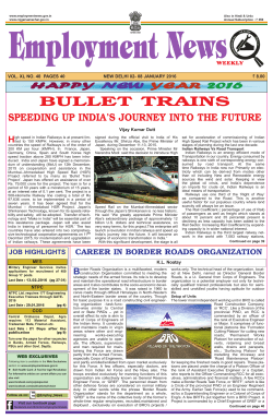 bullet trains - Employment News