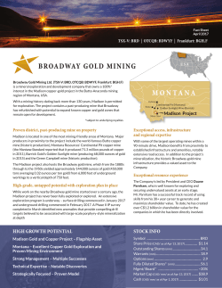 Fact Sheet - Broadway Gold Mining