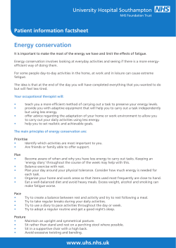 Energy conservation - patient infomation