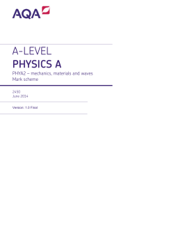 A-level Physics A Mark scheme Unit 02 - Mechanics