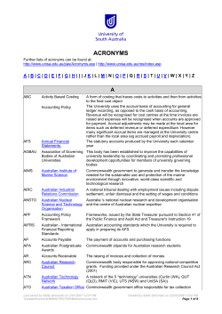 acronyms - University of South Australia