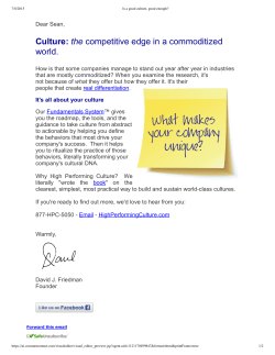 Culture: the competitive edge in a commoditized world.