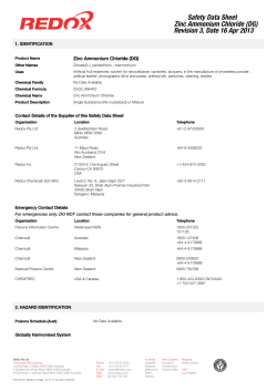 Redox Pty Ltd - Safety Data Sheet Zinc Ammonium Chloride (DG