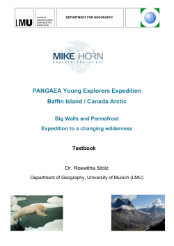 PANGAEA Young Explorers Expedition Baffin Island / Canada Arctic