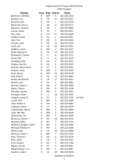 Congressional CTE Caucus Membership 113th Congress Member