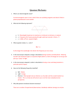 Quantum Mechanics Quantum Mechanics
