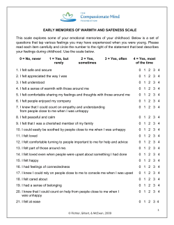 Early Memories of Warmth and Safeness Scale