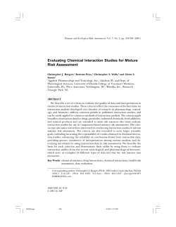 Evaluating Chemical Interaction Studies for Mixture Risk Assessment