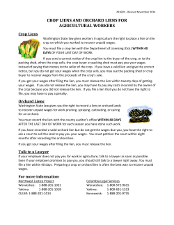 crop liens and orchard liens for agricultural workers who have not