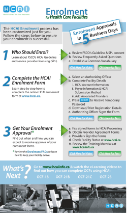 HCAI Enrolment Quickstep Guide