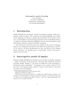 1 Introduction 2 Interrogative model of inquiry