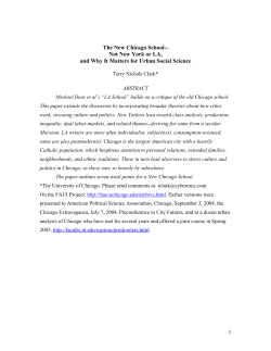 The New Chicago School - UIC Political Science