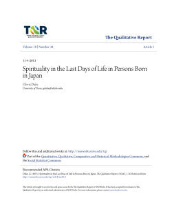 Spirituality in the Last Days of Life in Persons Born in Japan