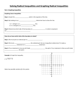 Solving Radical Inequalities and Graphing Radical Inequalities